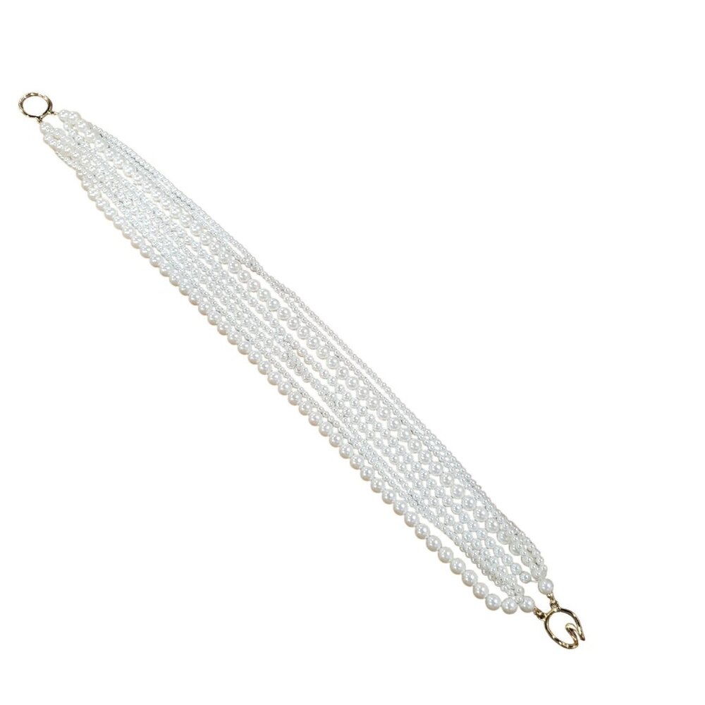 Stunning 16 Inch Faux Pearl Necklace Gold Clasp Worn Twisted or Straight Vintage - Picture 5 of 6